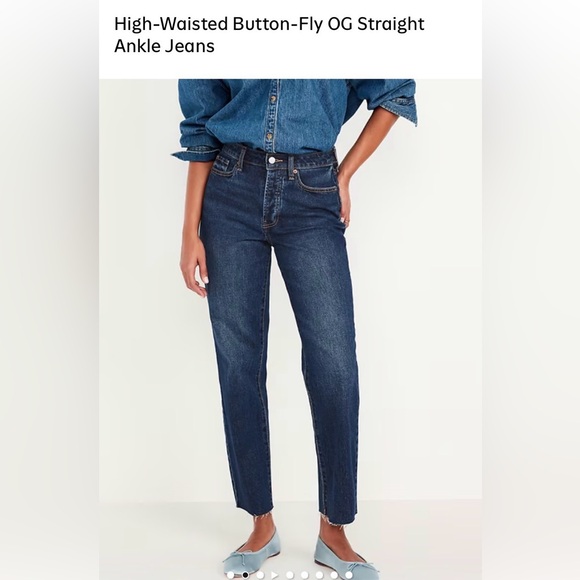 Old Navy Denim - Old Navy OG Straight Ankle Dark Blue Straight Leg Jeans